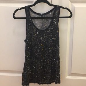 Blue splatter print tank